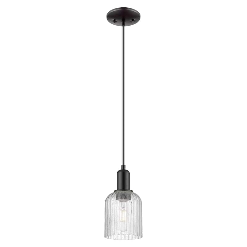 Innovations Lighting Downtown Urban - Bridal Veil - 1 Light 5" Cord Hung Mini Pendant - Seedy Shade/Matte Black