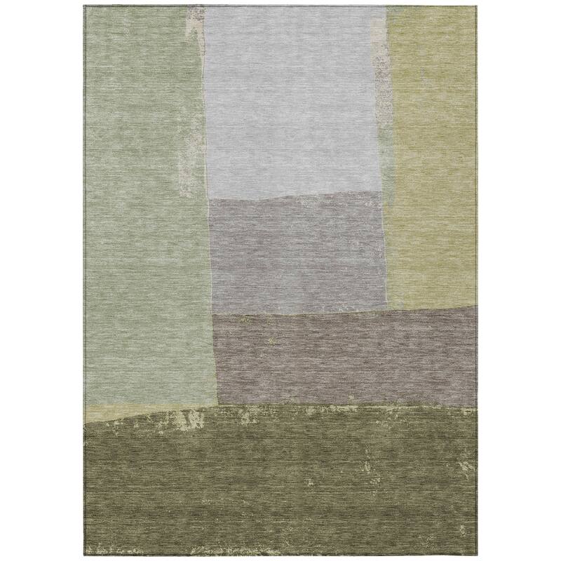 Machine Washable Indoor/ Outdoor Abstract Kraig Chantille Rug
