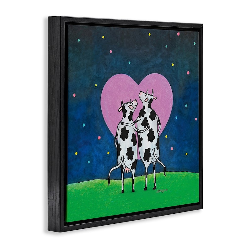 Stupell Loving Significant Udder Framed Floater Canvas Wall Art Design By Roger Straub