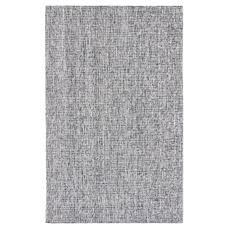 SAFAVIEH Handmade Abstract Lottie Modern Wool Rug - 4' x 6' - Black/Ivory - Rectangle