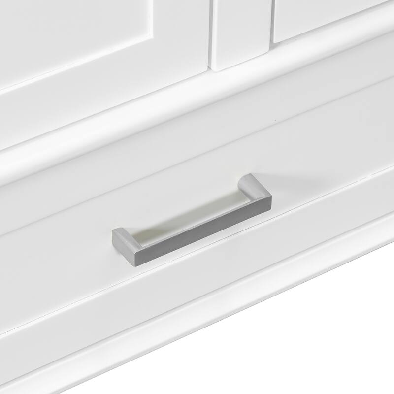 GDFStudio - Yuma Space Saving Minimalist Freestanding Bathroom Vanity Cabinet with Ceramic Sink and Soft Close Storage