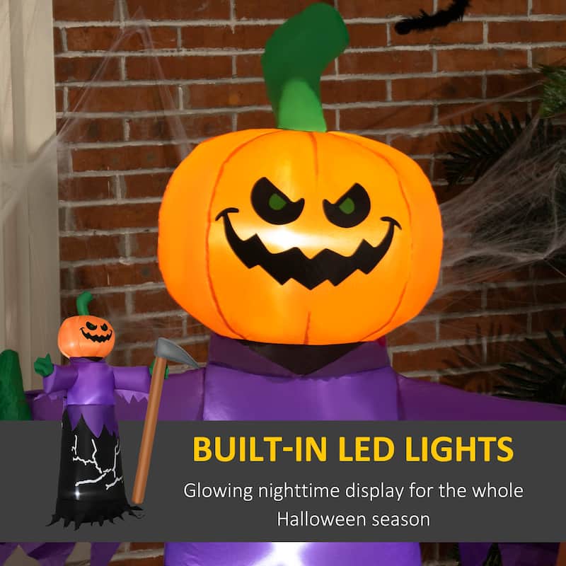 Outsunny 5 ft. Outdoor Light-Up Pumpkin Inflatable Halloween Decoration