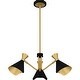 preview thumbnail 2 of 8, Arden 3-Light Matte Black Chandelier