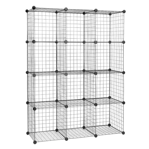 12-Cube Organizer Cube Storage Storage Shelves Metal Grid Unit
