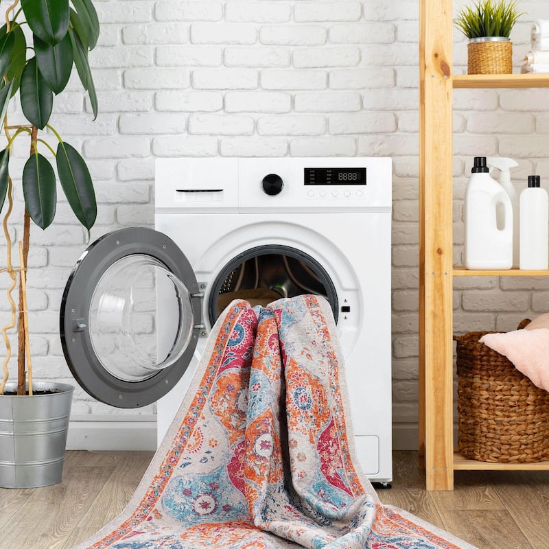 Rustic Rustic Multi-Color Washable Rug