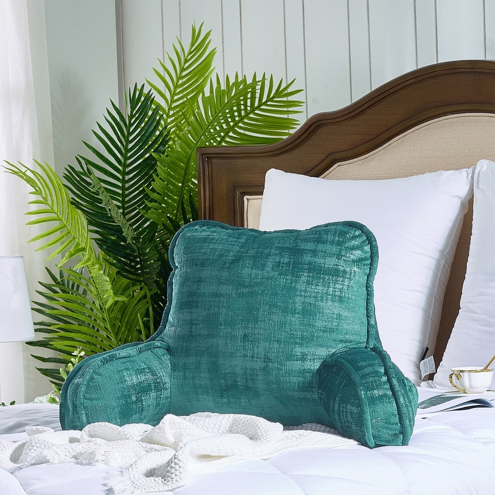 Textured Velvet Bedrest Reading Pillow Cover & Filling