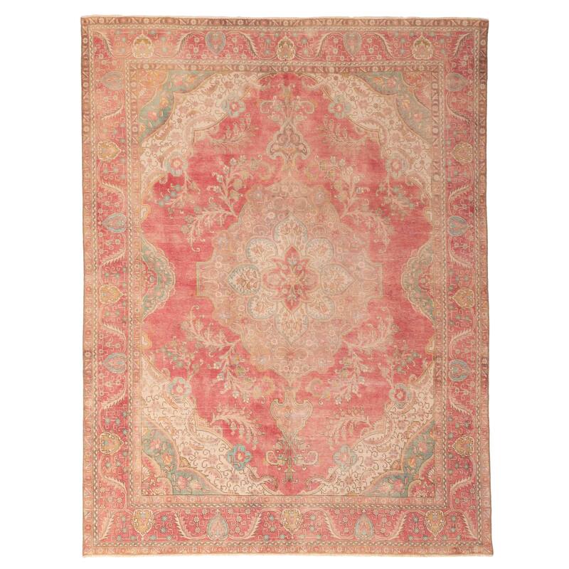 ECARPETGALLERY Hand-knotted Antalya Vintage Red Wool Rug - 9'5 x 12'7