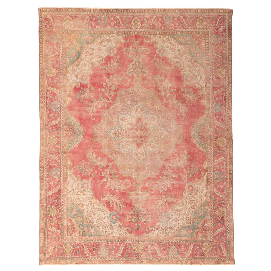 ECARPETGALLERY Hand-knotted Antalya Vintage Red Wool Rug - 9'5 x 12'7