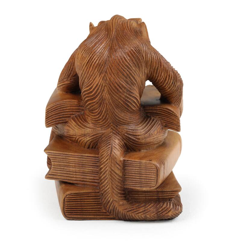 Novica Handmade Diligent Study Wood Sculpture