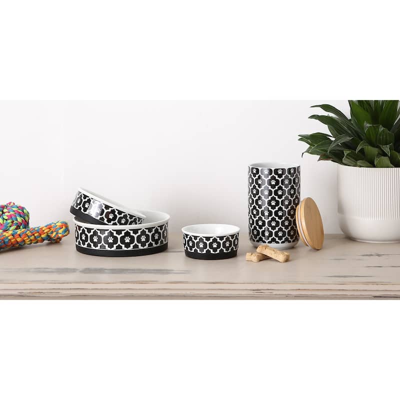 Bone Dry Lattice Pet Bowl (Set of 2)