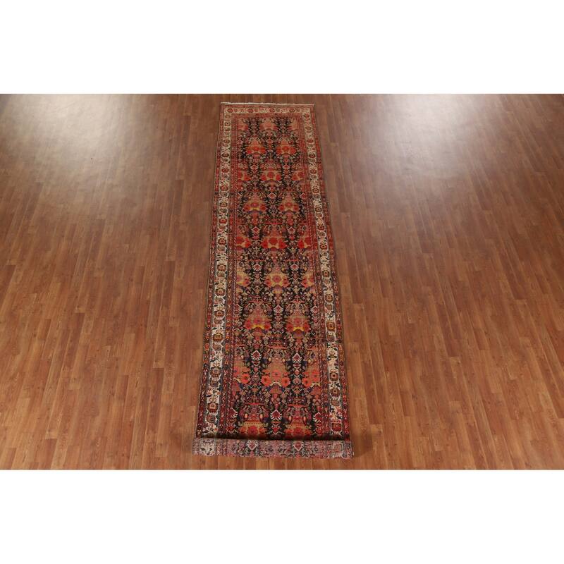 Bidjar Persian Antique Runner Rug Hand-Knotted Wool Carpet - 3'6"x 14'7"
