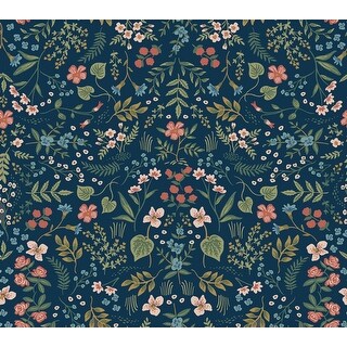 Rifle Paper Co. Wildwood Navy Peel and Stick Wallpaper