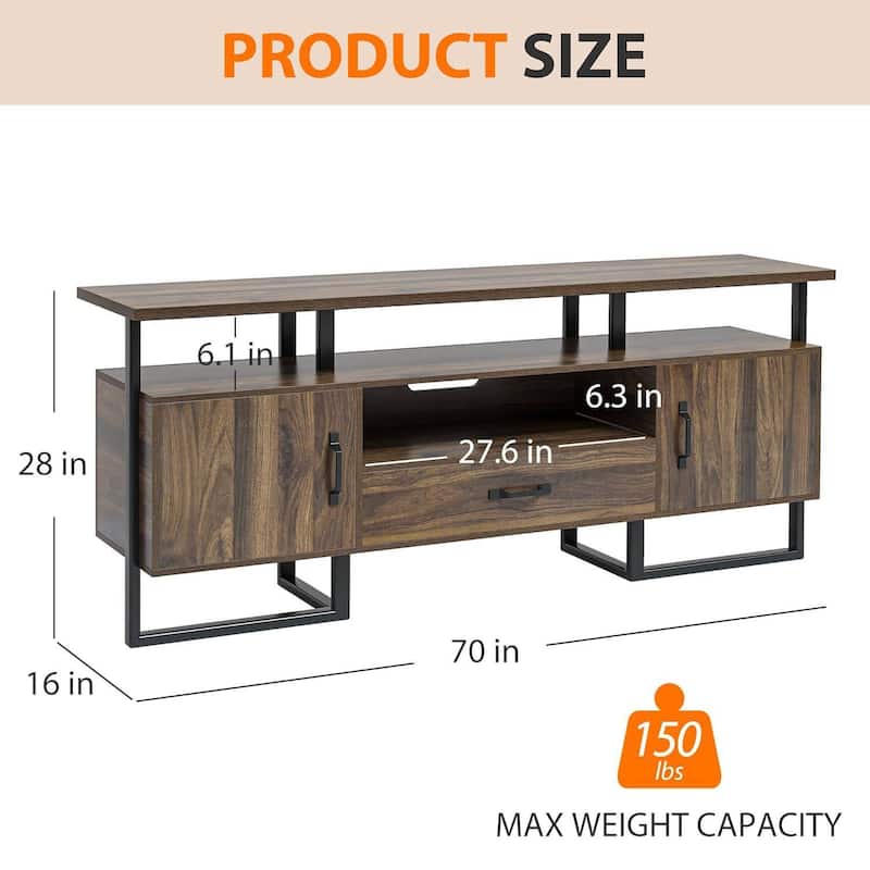 Industrial Media TV Stand Console Cabinet, Entertainment Center for Living Room - N/A
