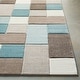 preview thumbnail 3 of 8, Modern Geometric Carved Blue and Grey Runner Rug - 2' 7" x 7' 6"