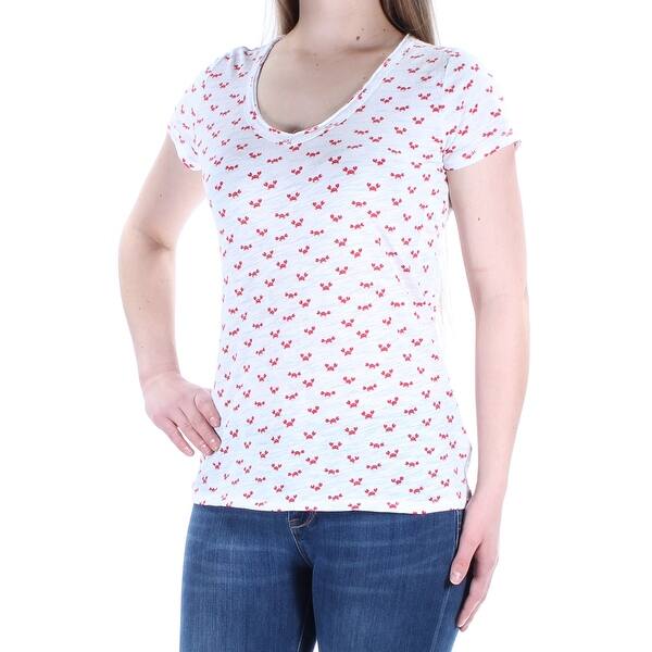 Shop Maison Jules 24 Womens New 1287 White Red Crab Short Sleeve