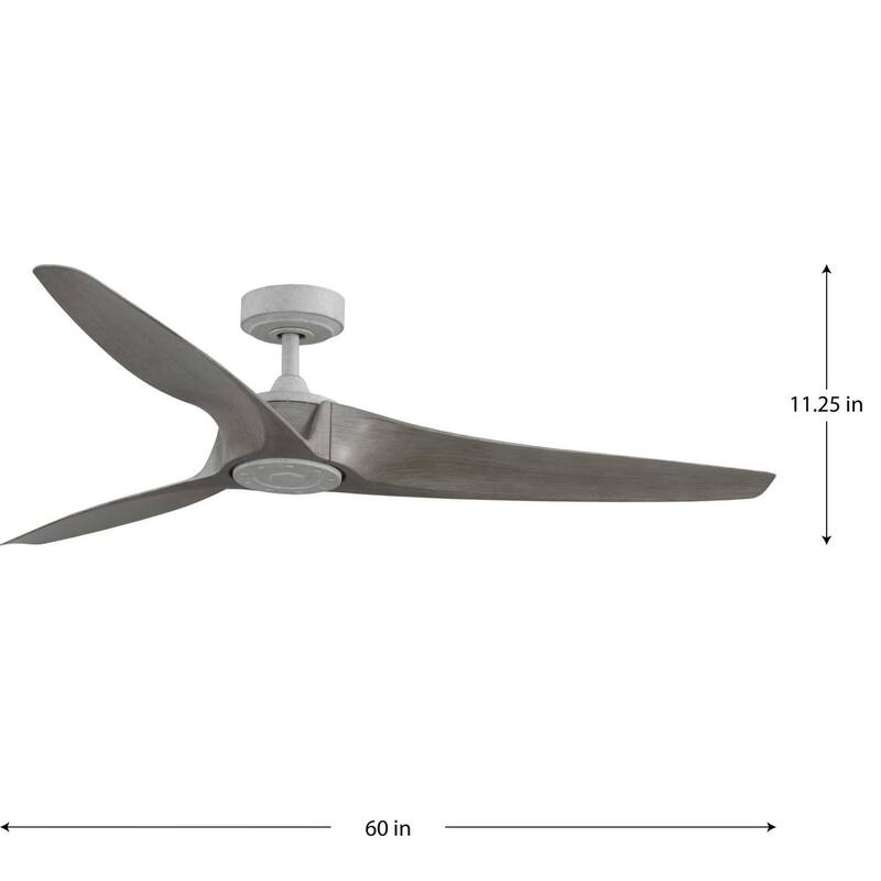 Manvel Collection 60 in. Three-Blade Cottage White Urban Industrial Ceiling Fan - 60 in x 60 in x 11.25 in