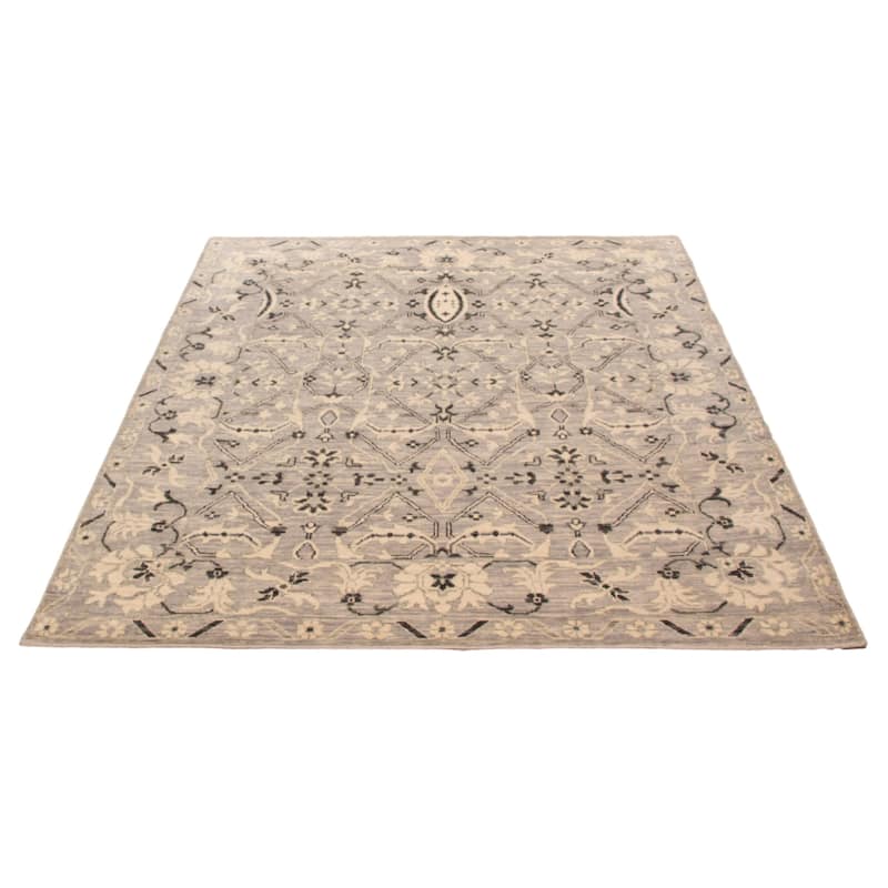 ECARPETGALLERY Hand-knotted Modern Oushak Light Grey Wool Rug - 7' 11" x 8' 11"