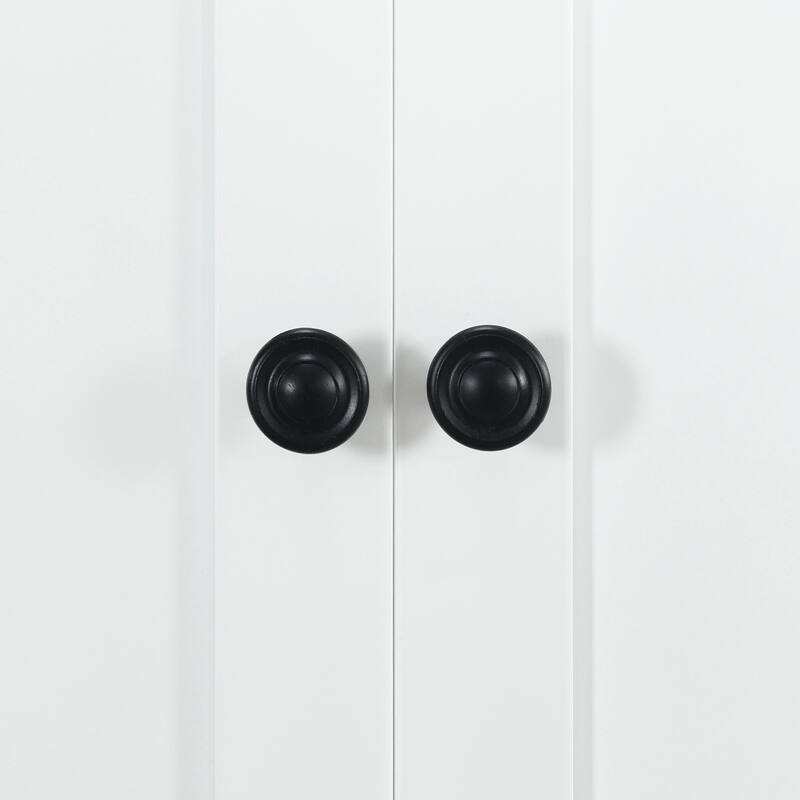 Twin/Full Size Wood Loft Bed with Built-in Desk, Wardrobe and Ladder