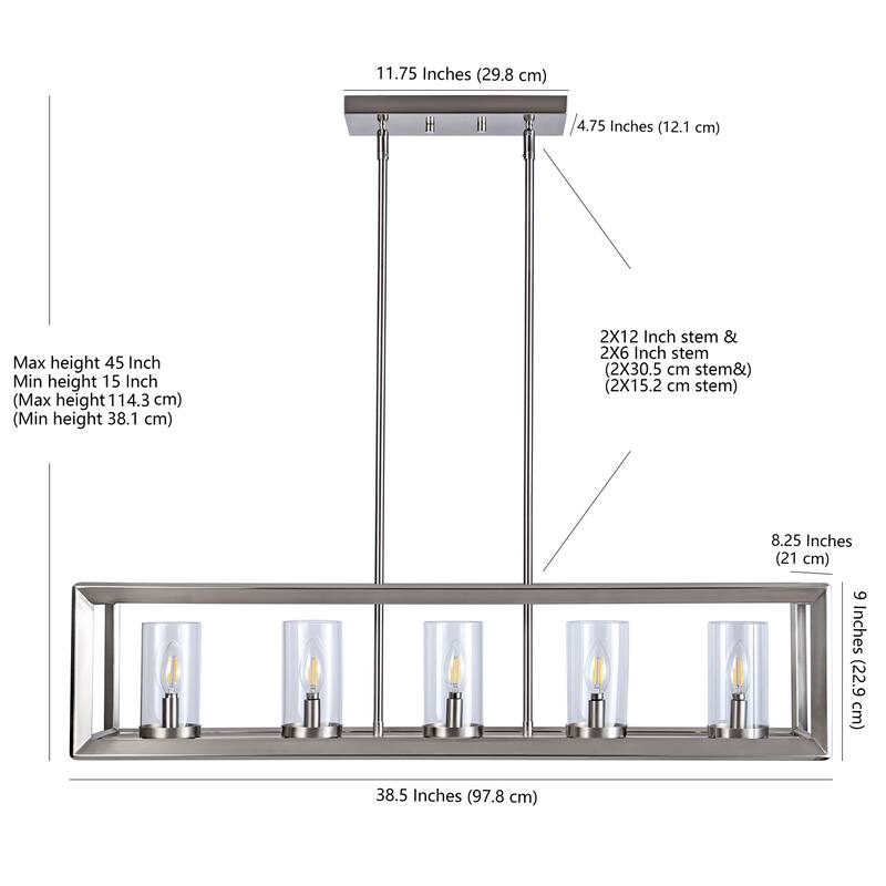 Anna Linear Metal/Glass LED Pendant, Oil Rubbed Bronze by JONATHAN Y