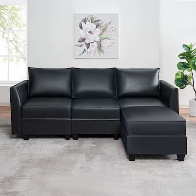 Modern L-Shaped DIY Convertible Modular Sectional Sofa Collection