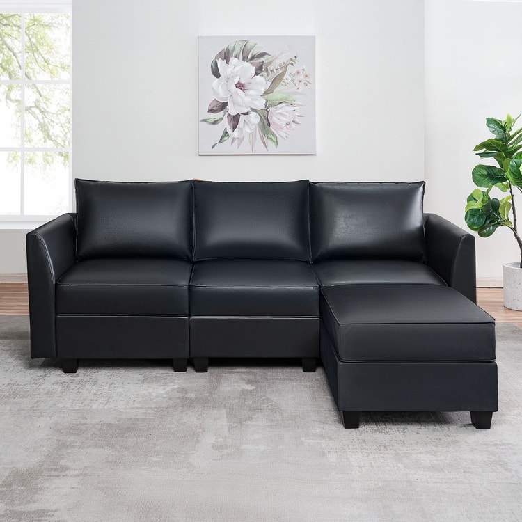 Modern L-Shaped DIY Convertible Modular Sectional Sofa Collection