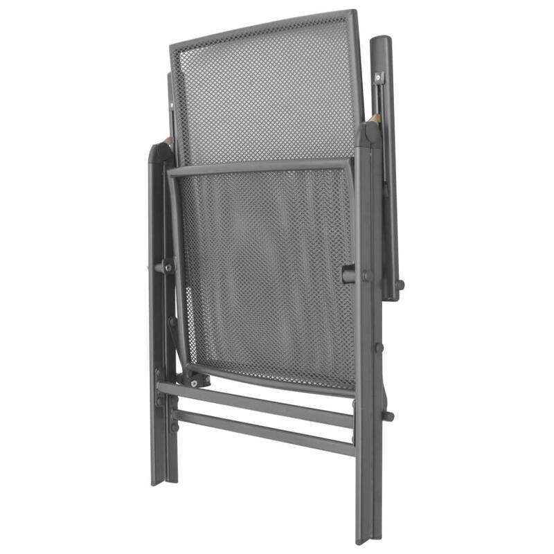 3pc Outdoor Breakfast Table Set with 2 Chairs, Square, Gray Steel