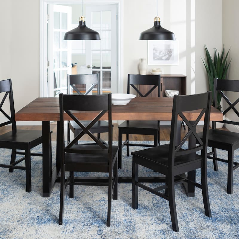 Middlebrook Solid Wood 7-Piece Dining Set with X-Back Chairs