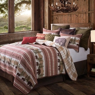 Paseo Road by HiEnd Accents Bear Trail Rustic Lodge Reversible Quilt Set, 3PC