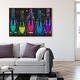 preview thumbnail 54 of 64, Luminous Party Champagne, Colorful Party Bubbles Modern Black Canvas Wall Art Print for Dining Room