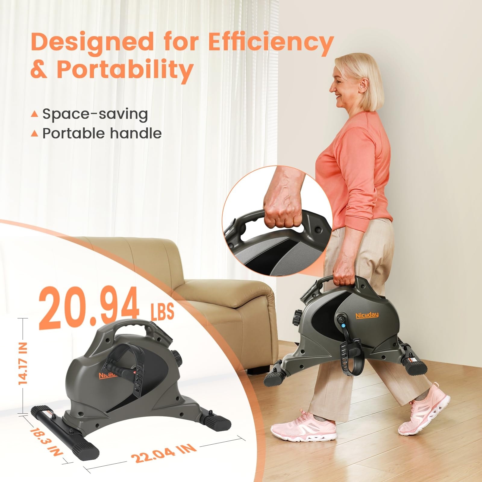 Under Desk Bike Pedal Exerciser w 16 Levels Magnetic Resistance Mini Exercise Bike for Home Office Workout or Physical Therapy Bed Bath Beyond 40334478