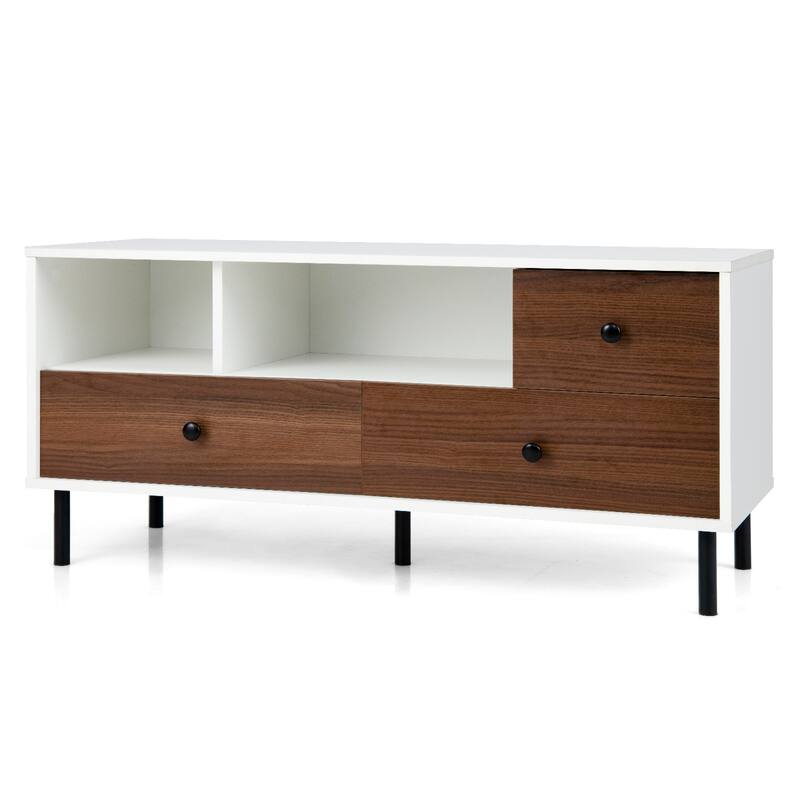 Engineered Wood TV Stand with Drawers and Cubbies for 50-Inch TVs - 43.5" x 16.5" x 20"