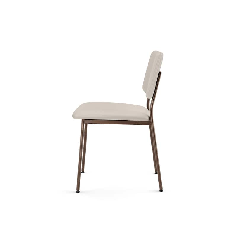 Amisco Sullivan Upholstered Dining Chair with Open Back and Metal Legs