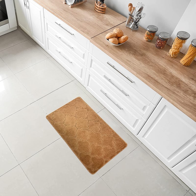 Machine Washable Kitchen & Bathroom Mat, Slip Resistant Backing