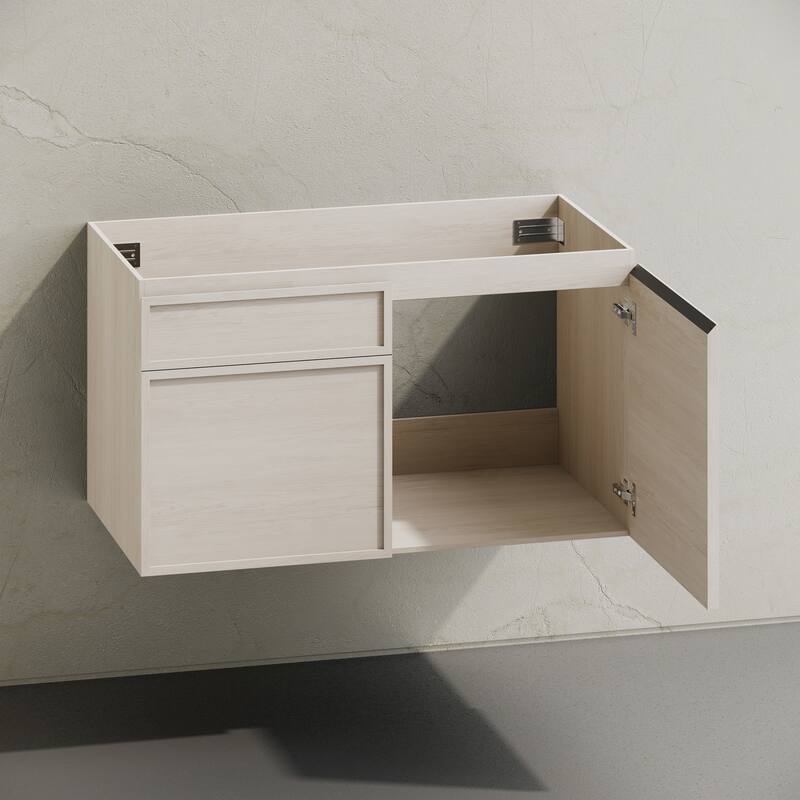 St. Tropez 36" Wall-Mounted Bathroom Vanity Cabinet Without Top In White Oak - 36