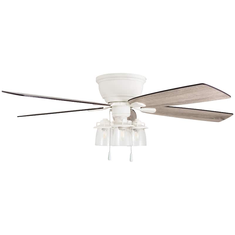 The Gray Barn Chevening 52-inch Coastal Indoor LED Ceiling Fan with Pull Chains 5 Reversible Blades - 52