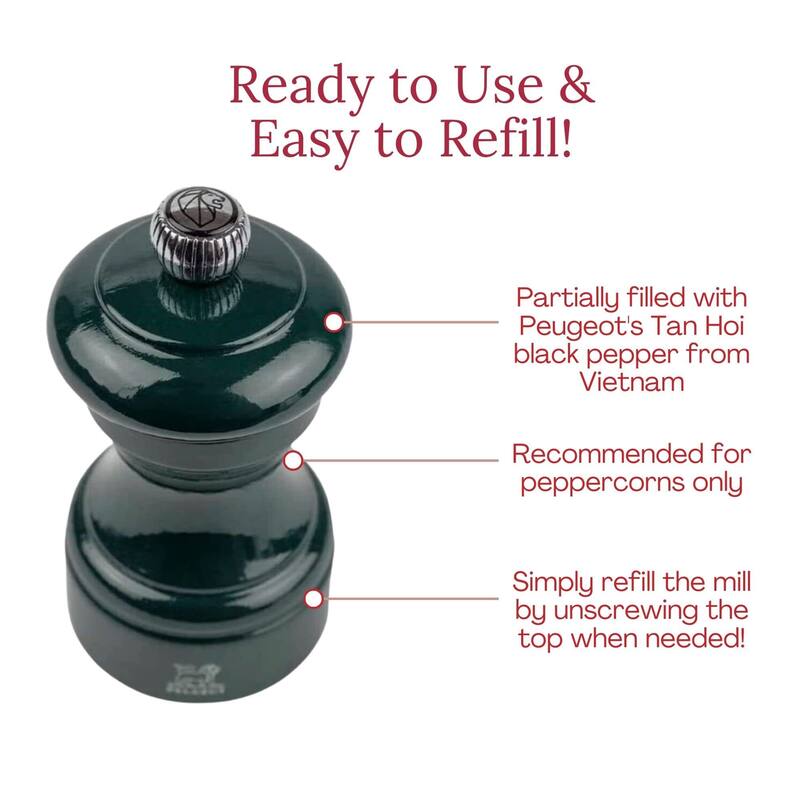 Peugeot Bistro Pepper and Salt Mill Set - 10cm - 4in.