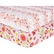 preview thumbnail 2 of 5, Floral Sprinkles 2-Pack Microfiber Fitted Crib Sheet Set