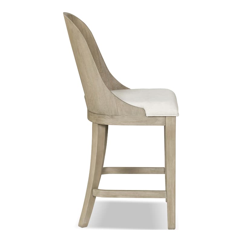 Furniture of America Piez Modern Solid Wood Curved Back Counter Height Chairs (Set of 2)