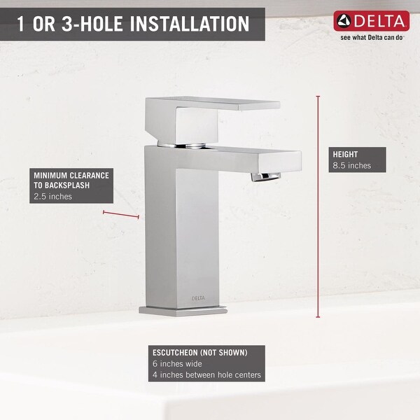 Delta Faucet Modern Single Handle Bathroom Faucet With Drain