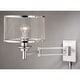 preview thumbnail 4 of 4, Polk Plug-In Satin Nickel Swing Arm Wall Lamp Gray Linen Drum Shade - 10-in W x 11.5-in H x 21.75-in D