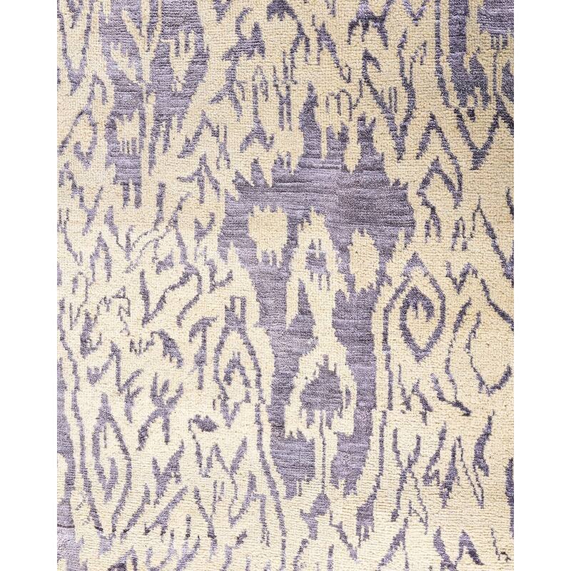 Ikat One-of-a-Kind Hand-Knotted Area Rug - Beige, 8' 0" x 10' 1" - 8' 0" x 10' 1"