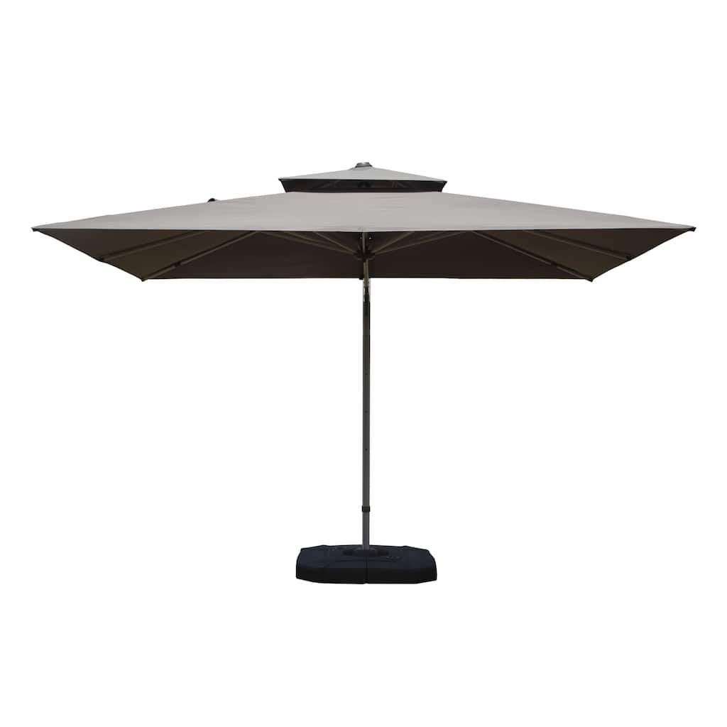 Rectangle Cantilever Umbrella with Center Pole, Gray (Base Not Included)