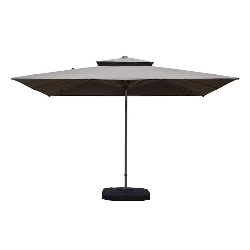 Rectangle Cantilever Umbrella with Center Pole, Gray (Base Not Included) - Grey