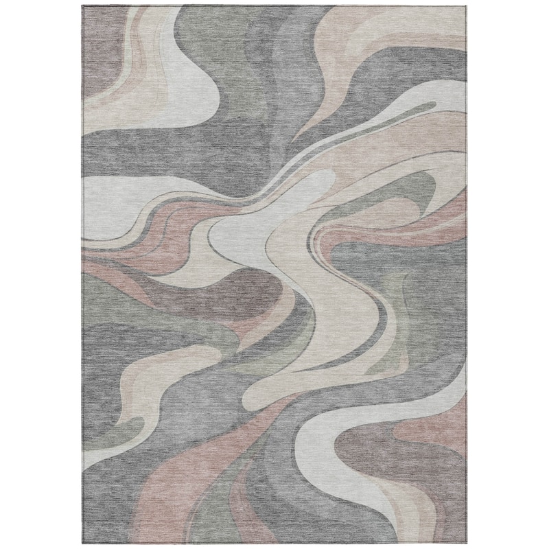 Machine Washable Indoor/Outdoor Soft Contemporary Chantille Rug