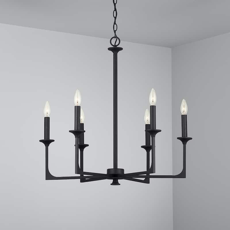 Clint 6-light Black Iron Chandelier