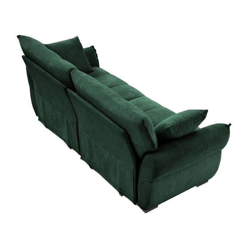 78.7" Chenille 3-Seat Sofa with Tufted Design & Sponge Cushions