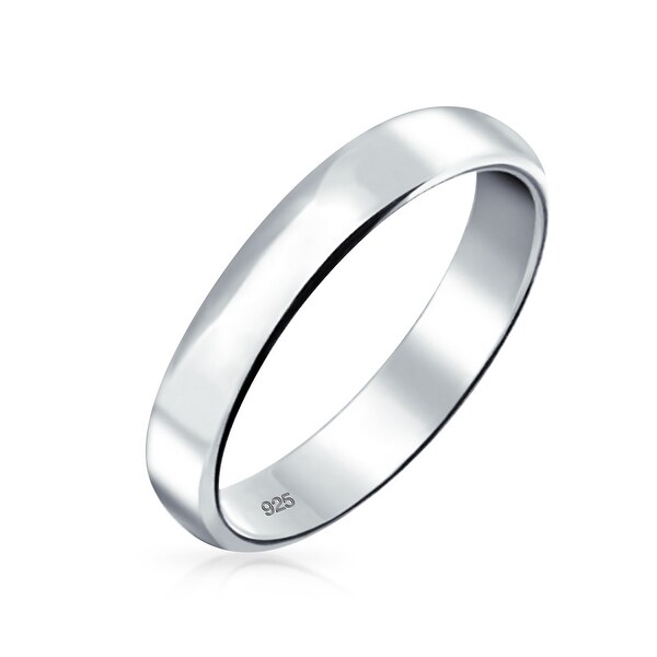 Shop Plain Simple 925 Sterling Silver Dome Couples Wedding Band