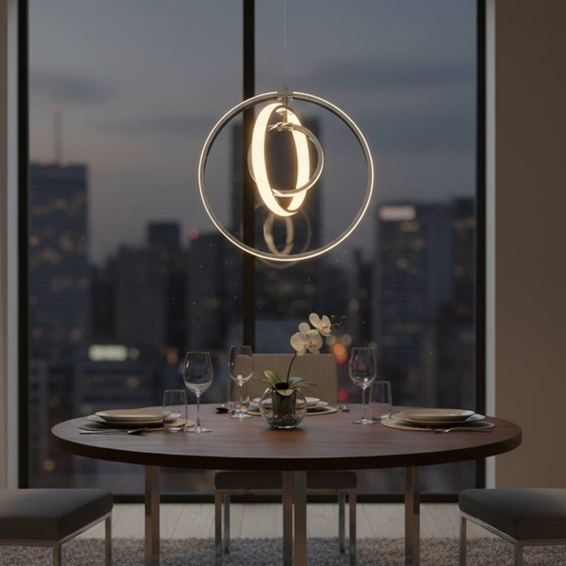 3 Light LED Array Pendant Light in Chrome Finish