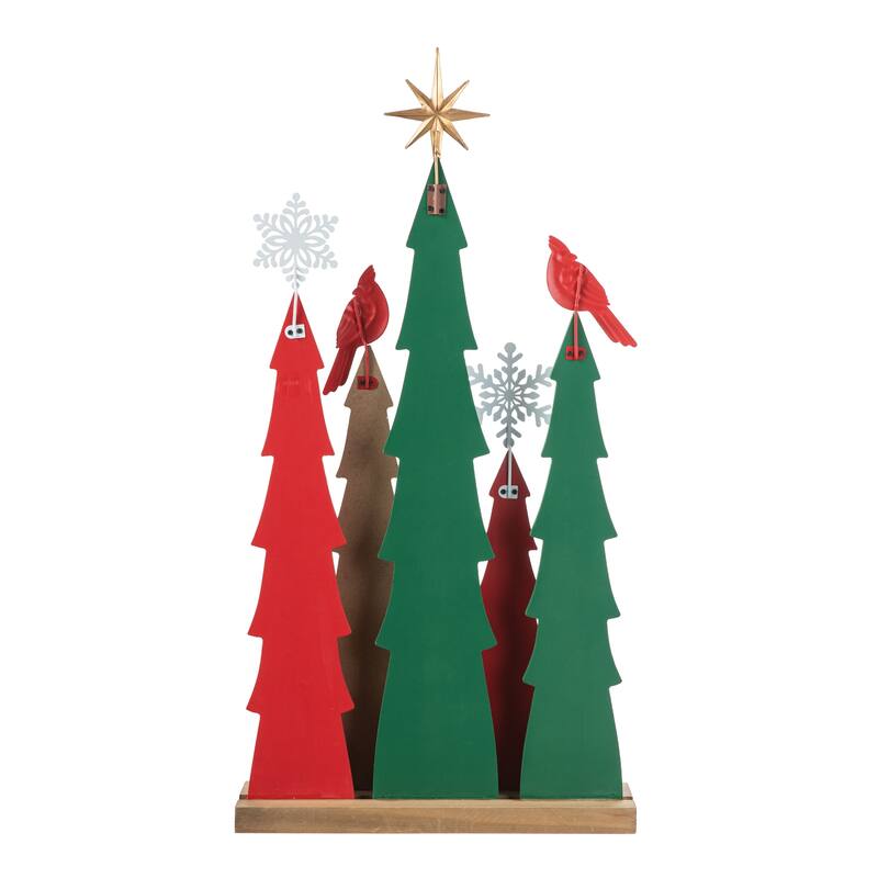 Glitzhome 23.5"H Wooden Christmas Tree Table Decor