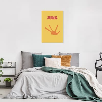 Wynwood Studio Canvas Typography and Quotes June Simple Nature Yellow and Modern & Contemporary Wall Art Canvas Print